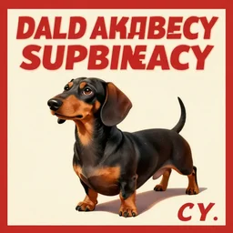 retro propaganda poster supporting Dachshund supremacy