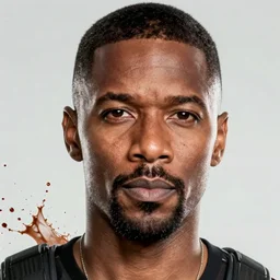Jamie Foxx as Django in 'Gears of War', splash art, movie still, cinematic lighting, detailed face, dramatic, octane render, long lens, shallow depth of field, bokeh, anamorphic lens flare, 8k, hyper detailed, 35mm film grain