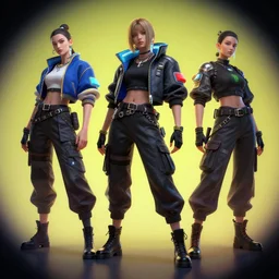cyberpunk character designs, trending on Artstation, 8K, ultra wide angle, pincushion lens effect