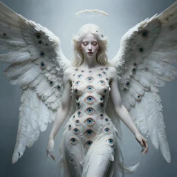 an elegant angel made of one thousand eyes, horror fantasy art by greg rutkowski and magali villanueve and monet, concept art, smooth, cinematic lighting, 8 k resolution