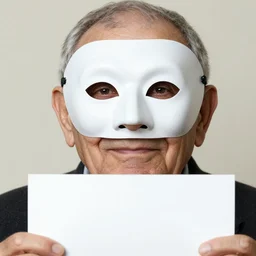 close - up portrait of a wrinkled old man wearing a pulcinella mask holding up a pizza!! to behold, clear eyes looking into camera, baggy clothing and hat, masterpiece photo by steve mccurry