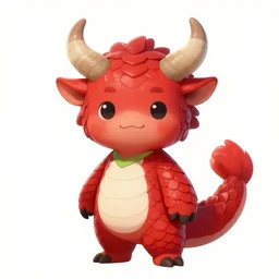 a cutely drawn kobold girl with vibrant red smooth scales wearing simple colorful clothes. she has thick tail, cute horns and smile with white belly scales and anole anthro features. a digital photoshop colored - pencil fantasy drawing by thomas cole, terese nielsen, and edvard escher guay, magically shaped surrealism, trending on artstation.