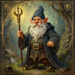 old gnome wizard, by greg rutkowski and alphonse mucha, digital art, realistic painting, fantasy, dnd, character design, trending on artstation