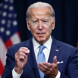 joe biden with face tattoos and a handful of xanax