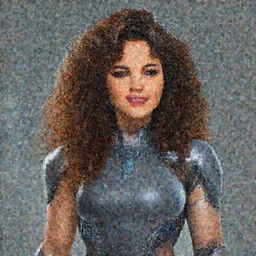 Portrait of a selena gomez by Greg Rutkowski, she is about 20 years old, scottish, curly hair, young, attractive, athletic, good vibes, she is wearing futuristic, highly detailed portrait, scifi, digital painting, artstation, concept art, smooth, sharp foccus ilustration, Artstation HQ