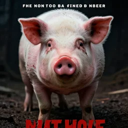 a poster for a horror movie about a pig