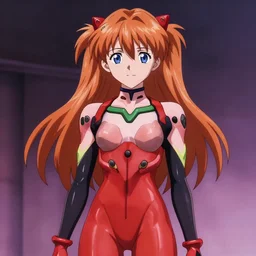 a portrait of asuka langley soryu, german outfit, evangelion scene, anime scene, anime, anime girl, ambient lighting, smooth gradual consistent gradient shading, digital art