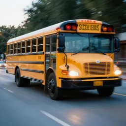 school bus, long exposure,