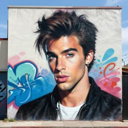 prince of pop as a graffiti mural by lee, masterpiece, trending on artstation