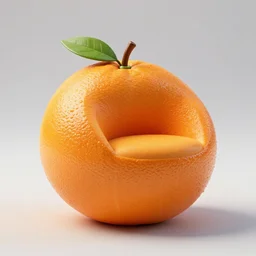 a chair in the shape of an orange.