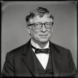 Daguerreotype of Bill Gates, classical portrait, 1849, direct gaze