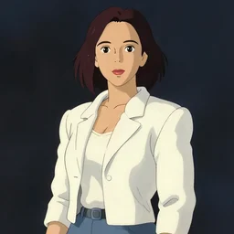 Gal Gadot Wearing a White Jacket, Studio Ghibli