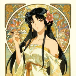 art nouveau anime drawing of Avatar Kyoshi