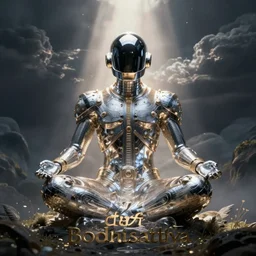 daft punk bodhisattva, procreate digital art, spiritual being