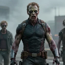 film still of zombie zombie Sam Wilson as a zombie in new avengers movie, 4k