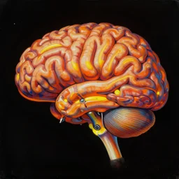 close - up shot, thermal brain. black background. highly detailed science - fiction painting by norman rockwell, moebius, frank frazetta, syd mead, donato giancola. rich colors, high contrast. artstation