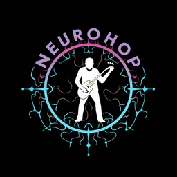 logo for the neurohop musician label on the black background