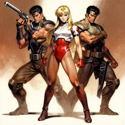 Greg manchess, Frank frazetta, android 18, full body, trending on artstation