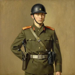 soilder, painting by j. c. leyendecker, yoji shinkawa, katayama bokuyo
