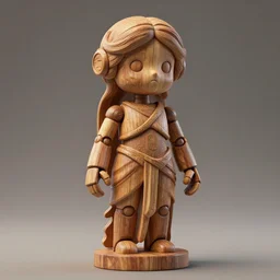 octane render ultra photorealistic hyper detailed, a very very cute wooden mystical statue robot of the roman godess natural, trending on cgsociety, artwork by alphonse mucha