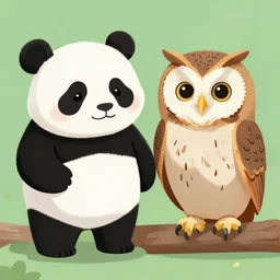 A cross between a panda and an owl