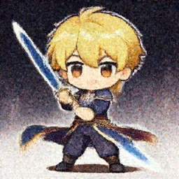 chibi isekai hero of the sword, korean webtoon style, trending on pixiv