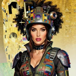 portrait of stunning megan fox gundam pilot, with an intricate, detailed, urban inspired hiphop afro futuristic helmet, vector behance hd jesper ejsing, rhads, makoto shinkai, lois van baarle, ilya kuvshinov, rossdraws, hd, 3 2 k, ilya kuvshinov, gustav klimt