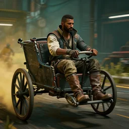 Amish man driving his buggy. Cyberpunk 2077. CP2077. 3840 x 2160