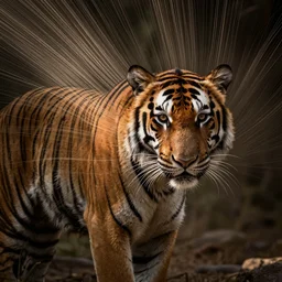abstractly lines picture of tiger