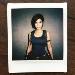 a polaroid photo of claire redfield