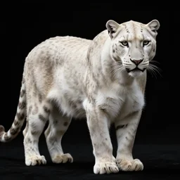 a white leopard, black background, digital art