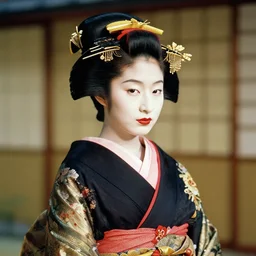 Portrait Photograph of a Japanese Geisha Kodachrome 64