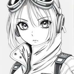 a copic maker manga illustration by yoshiyuki sadamoto and lois van baarle and alphonse mucha of an anime girl highly detailed eyes wearing streetwear pilot suit lots of zippers, pockets, synthetic materials, jumpsuits by issey miyake and balenciaga 8 k