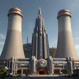 3 d sculpt of power station complex scifi digital movie camera brutalist industrial military building facade, halo, star wars, ilm, star citizen halo, mass effect, high tech industrial, artstation unreal
