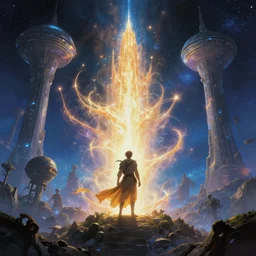 epic intergalactic space travel, magical world, by greg rutkowski, sung choi, photo realistic, 8 k, cinematic lighting, hd, atmospheric, hyperdetailed, trending on artstation, devainart, digital painting, glow effect