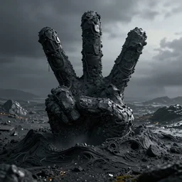 a blackhole shaped like a peace sign, realistic, detailed, cyberpunk, uncropped, path traced,