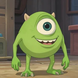 A still of Mike Wazowski in only yesterday ghibli animation