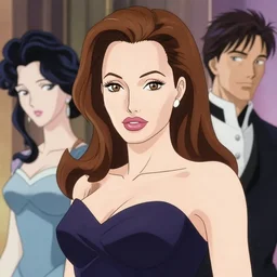 anime margot robbie as angelina jolie by shigenori soejima and ilya kuvshinov