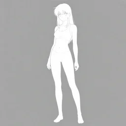 3 d, bright greyscale ambient occlusion paining of a stylized standing anime girl, nurzhan bekkaliyev, akira toriyama