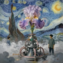 divine chaos engine by karol bak and ruan jia and vincent van gogh, desaturated moody pastel colors, iris van herpen visionary dreamscape, symbolist, james jean spiraling clouds