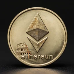 antique roman Ethereum coin photo
