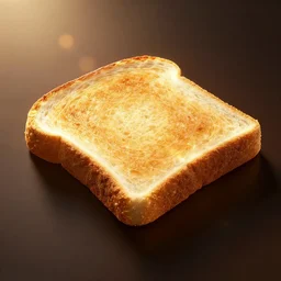 octane render of a piece of toast, volumetric lighting, warm colours, cinematic, weta workshop, lens flare