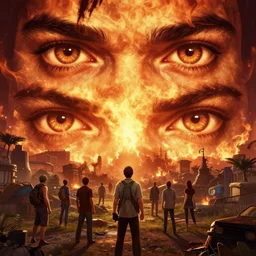 highly detailed vanishing firestorm - point of eyes, in gta v, stephen bliss, unreal engine, fantasy art by greg rutkowski, loish, rhads, ferdinand knab, makoto shinkai and lois van baarle, ilya kuvshinov, rossdraws, tom bagshaw, global illumination, radiant light, detailed and intricate environment