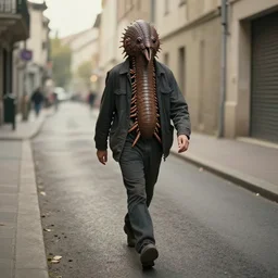 art of a Hallucigenia walking down the street, 8k extremely detailed