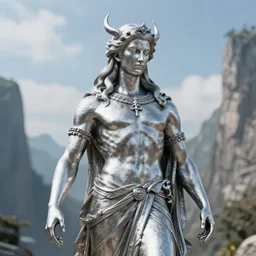 silver statue of god and lucifer, beautiful texture, beautiful graphics, fantasy artwork, very beautiful scenery, hd, hdr, ue 5, ue 6, unreal engine 5, cinematic 4 k wallpaper, 8 k, ultra detailed