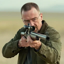 Film Still of Mike Ehrmantraut aiming a sniper rifle in a new Breaking bad movie, 8k, highly detailed, centered