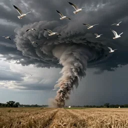 a tornado! made of seagulls