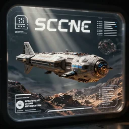 sci-fi interface of a spaceship