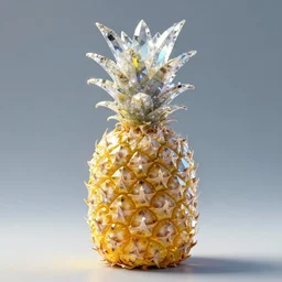 pineapple made of crystals, by greg rutkowski and andreas rocha on artstation