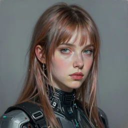 portrait painting of cyberpunk phoebe bridgers, sharp focus, award - winning, trending on artstation, masterpiece, highly detailed, intricate. art by josan gonzales and moebius and deathburger